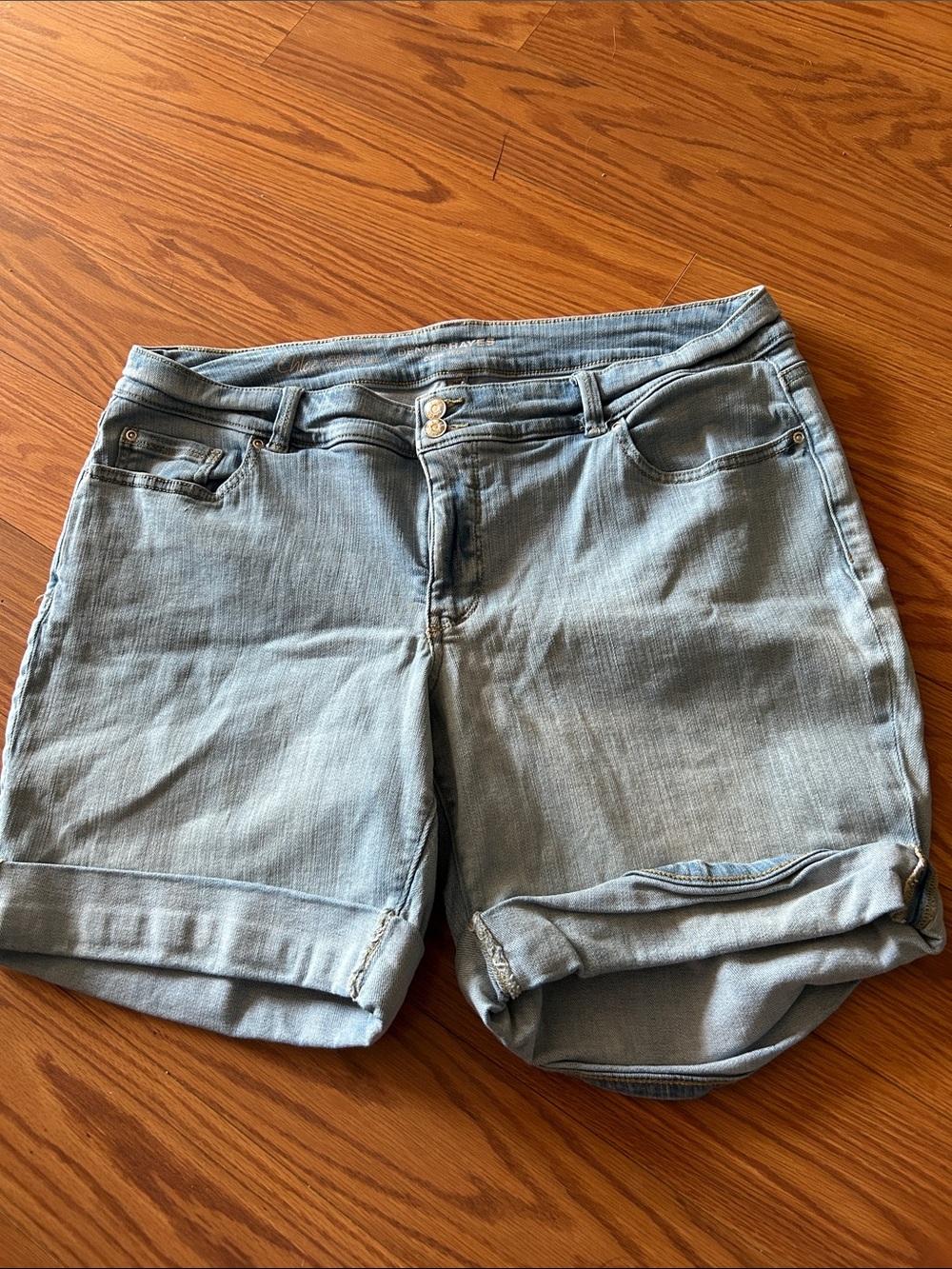 Denver Hayes Light Blue Rolled Hem Denim Shorts
